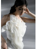 Strapless Ivory Organza Pleated Unique Wedding Dress